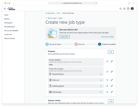 Amazon MOP — create new job type